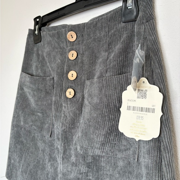 Altar'd State Charcoal Corduroy Mini Skirt - Picture 4 of 4